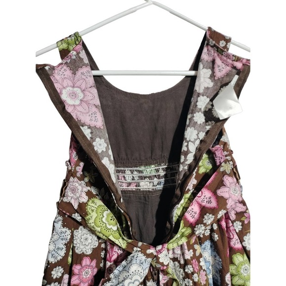 Bonnie Jean sleeveless dress girls size 10 brown with multi-color floral - Picture 4 of 6